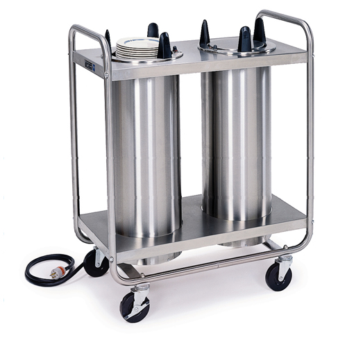Mobile-Heated-Open-Frame-Dish-Dispenser-Stack-Plate-To