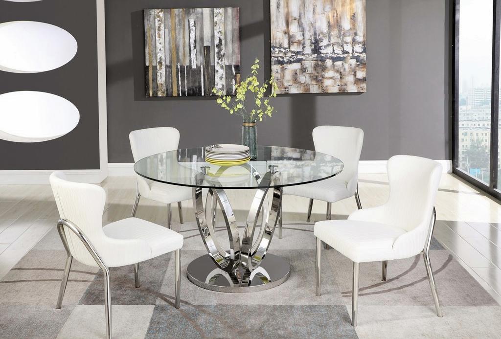 Dining Set Glass Top Table Chairs